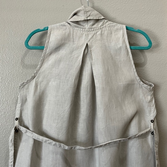 Johnny Was Los Angeles Linen Embroidered Tie Waist Vest Duster Kimono Long Line - Picture 8 of 12